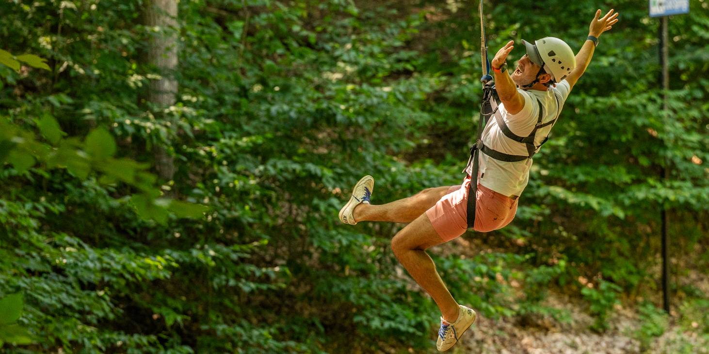 Dad on the Zipline Adventure