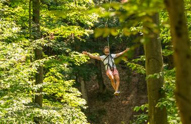 dad on zipline tour