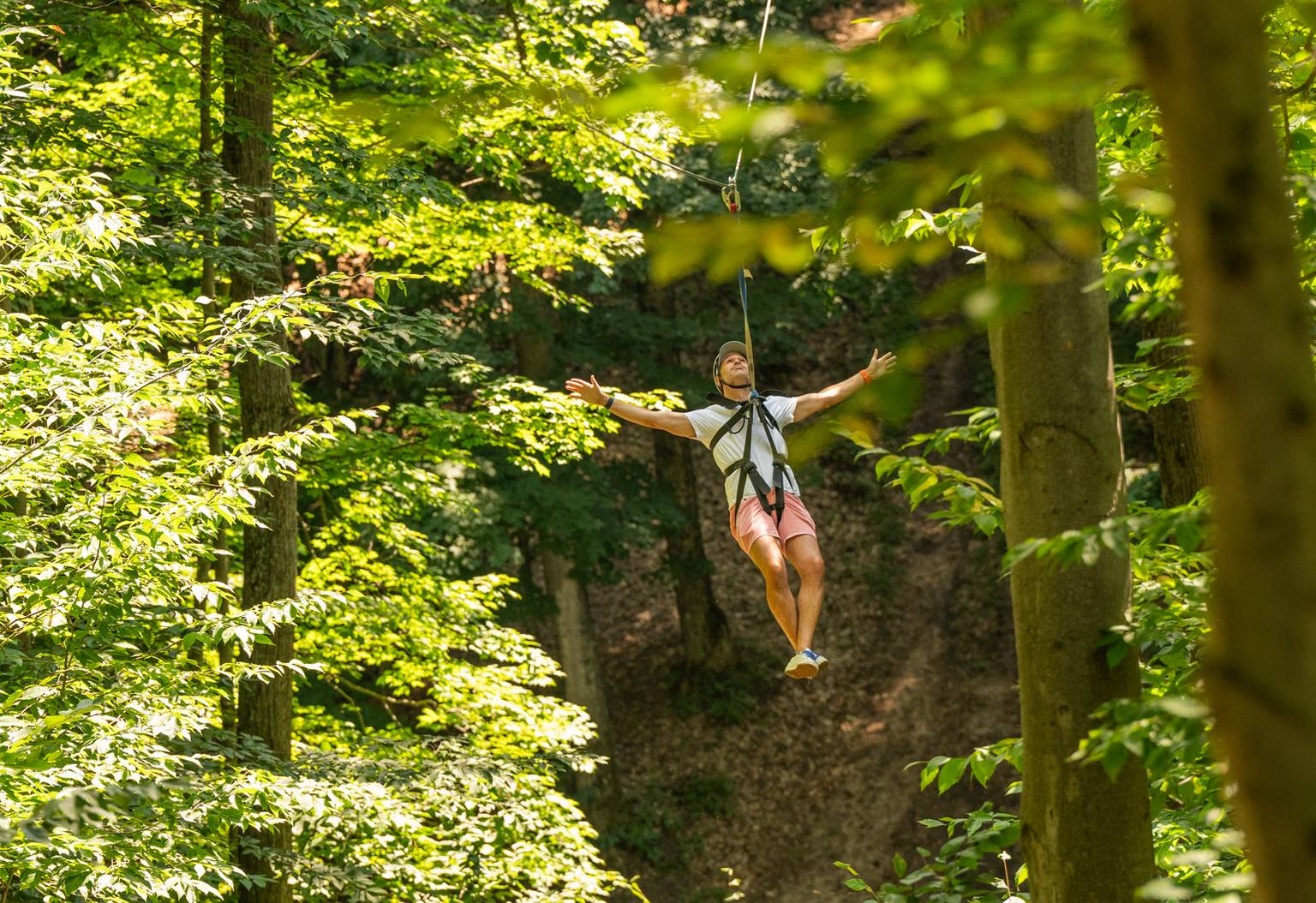 dad on zipline tour