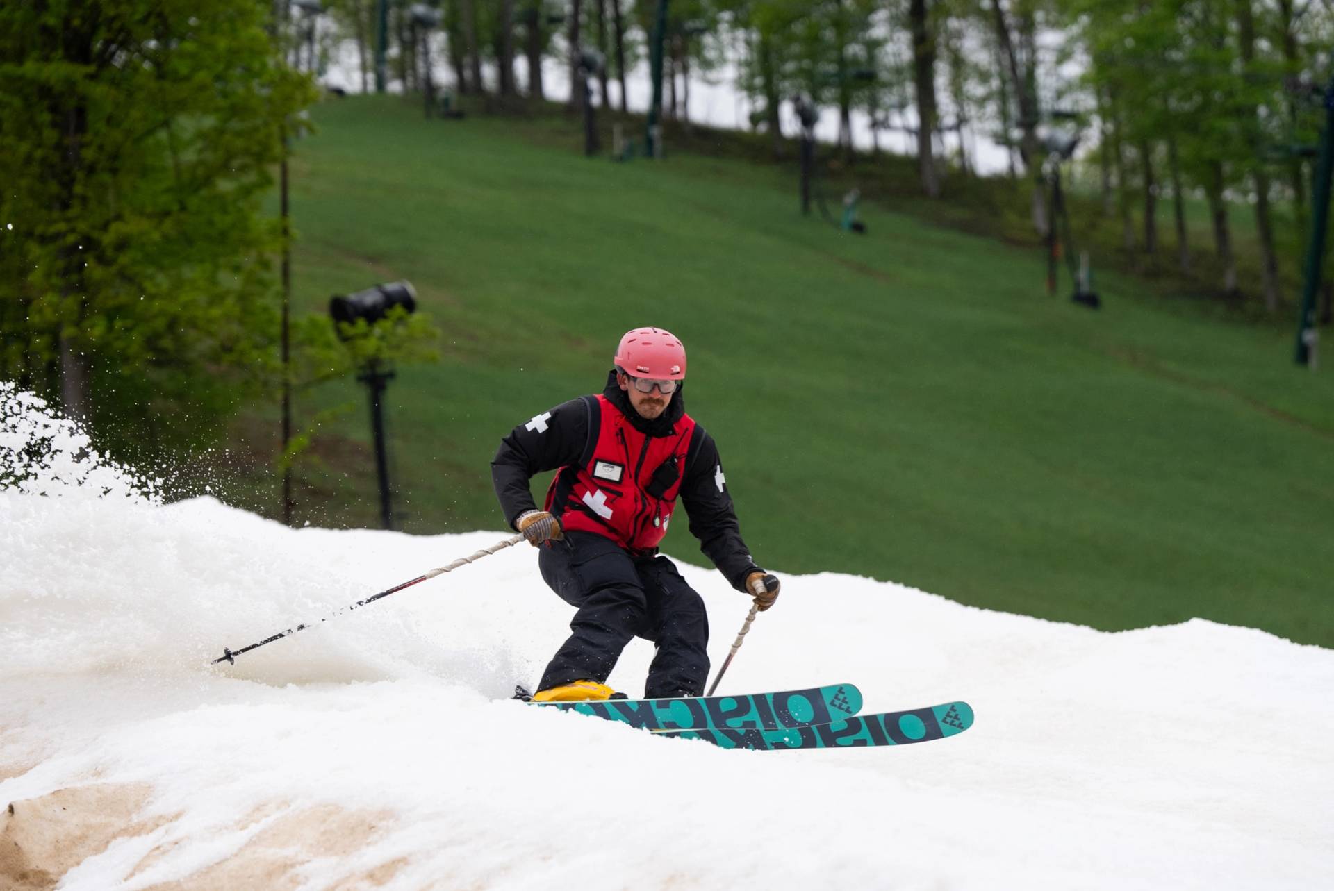 Ski Patrol skiing the Victor Glacier
