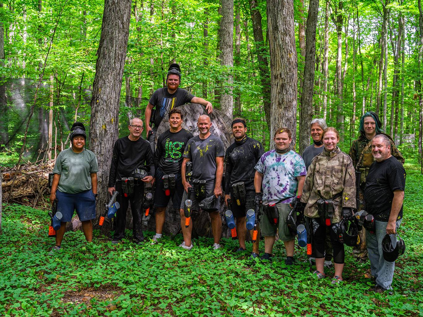 Group about to paintball