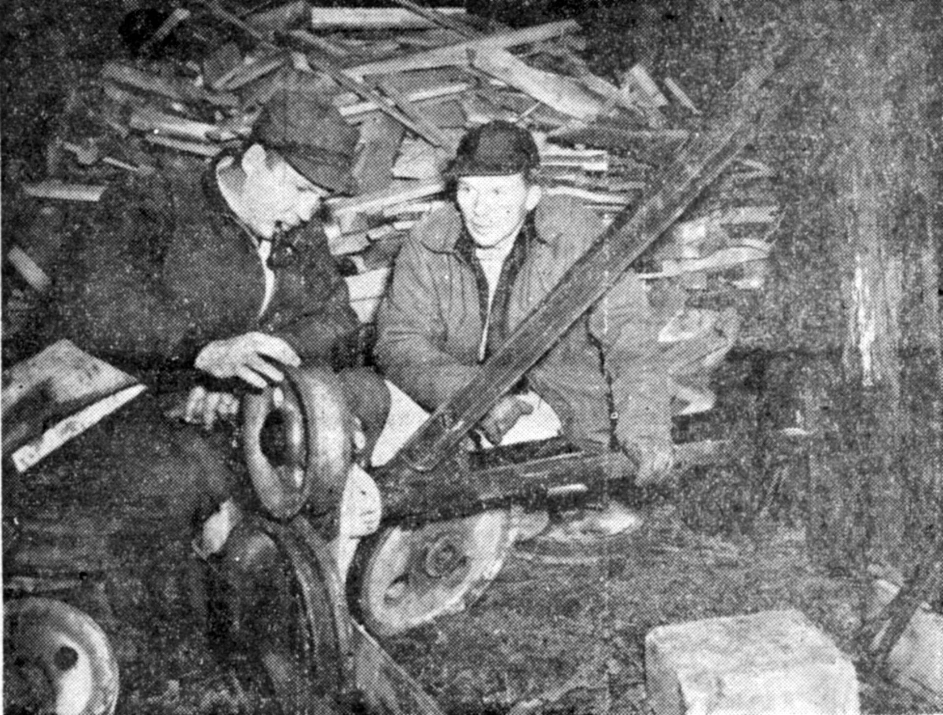 archive photo constructing the first chairlift