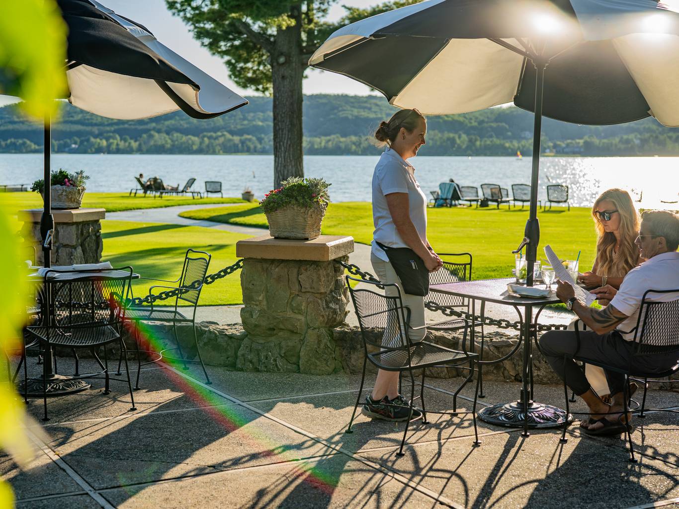 order being taken on the Beach House patio
