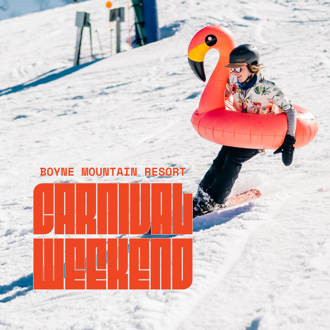 carnival weekend flamingo skier