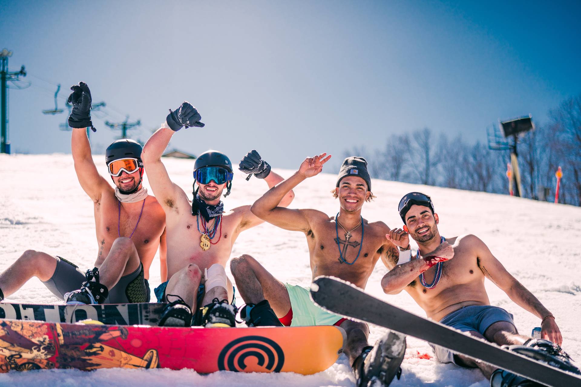 Guys for Carnival with no shirts