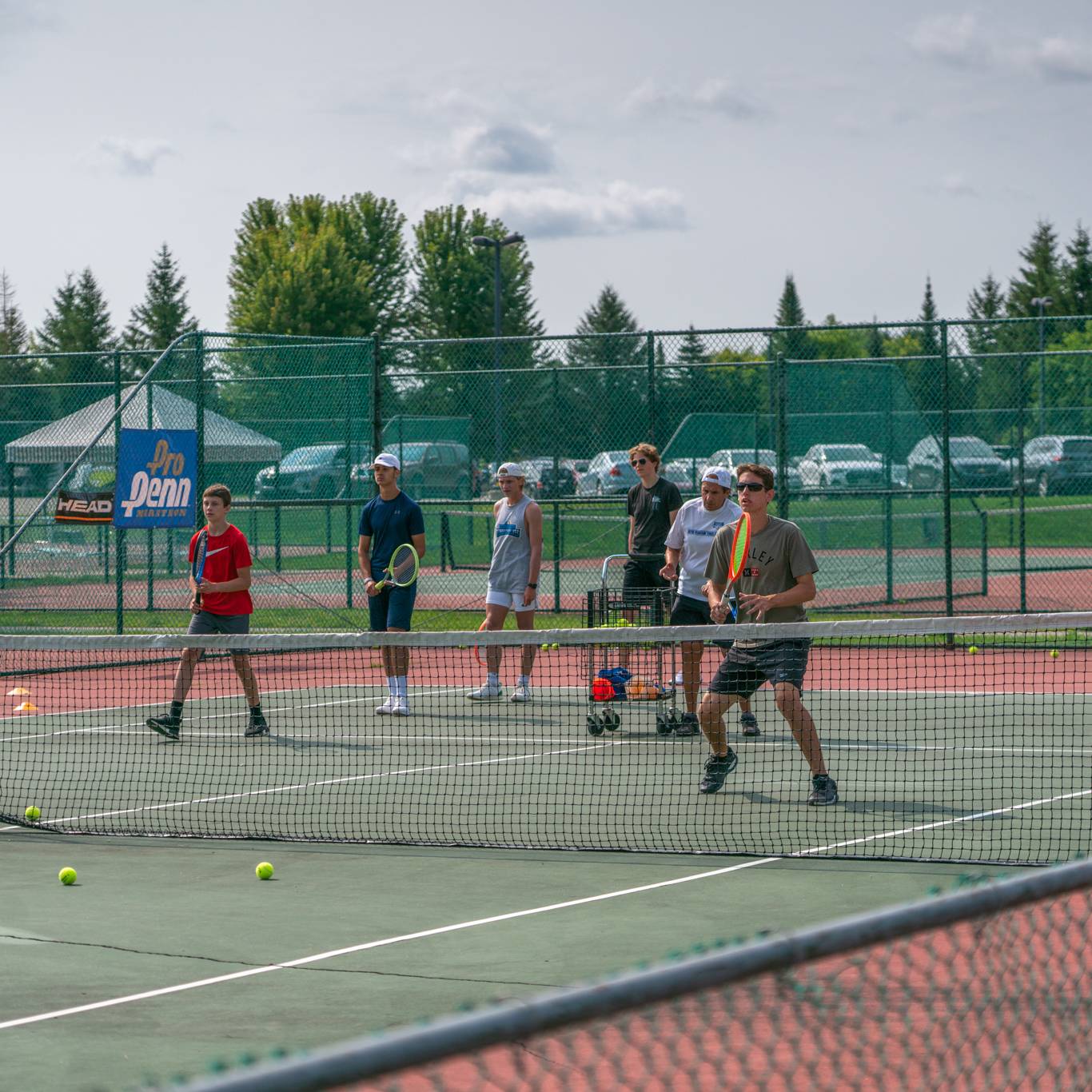 Group of tennis players at the Boyne Mountain Tennis Academy