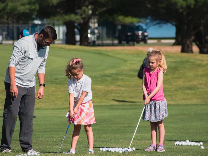 Children learning to golf at Boyne Mountain