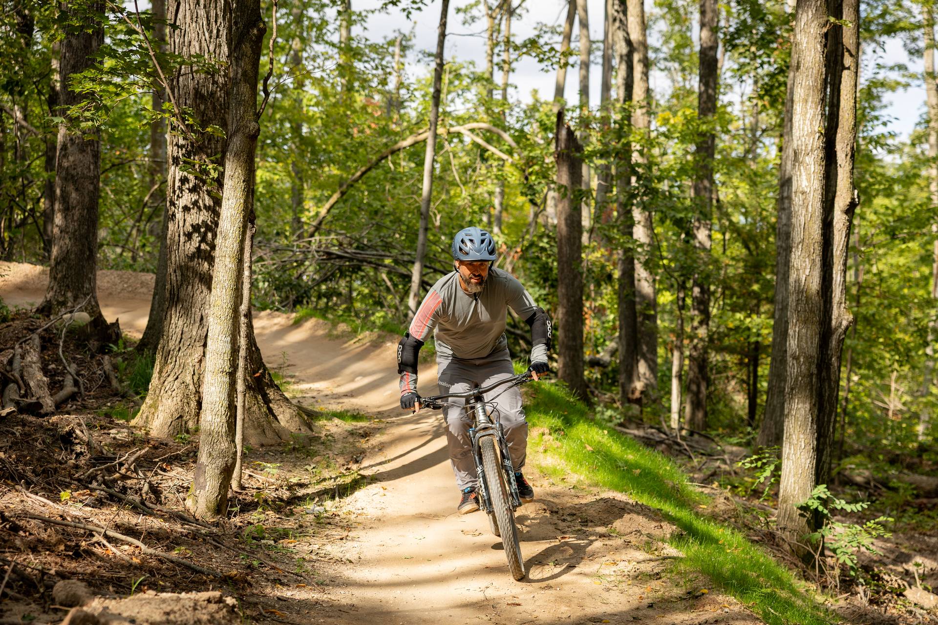 mountain biker at The Highlands bike park