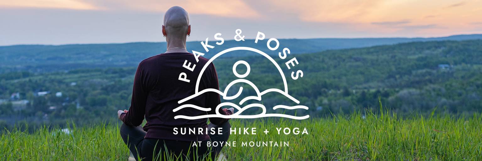 Yoga at sunrise on top of Boyne Mountain