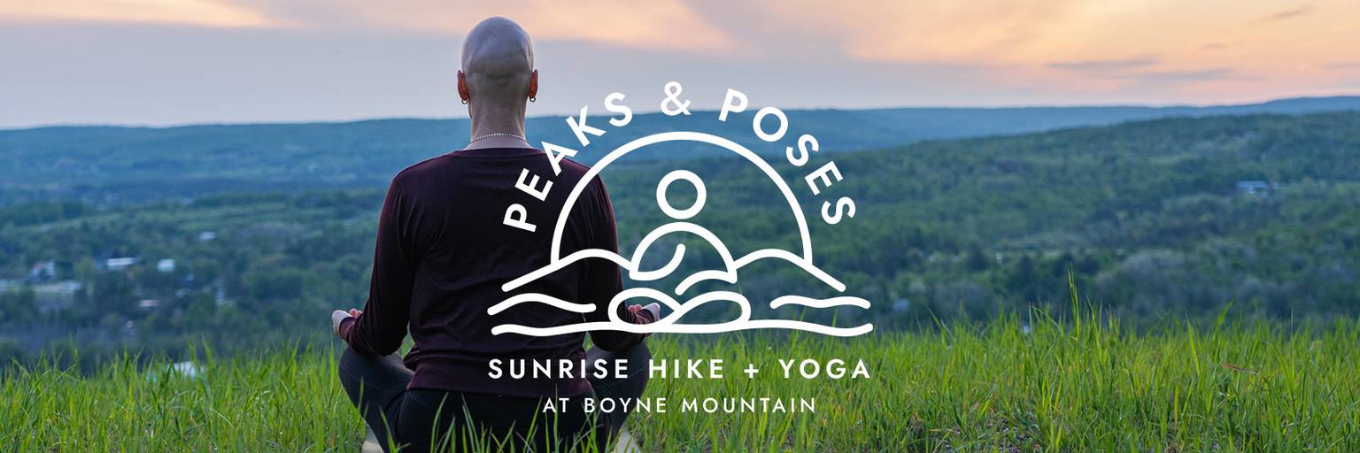 Yoga at sunrise on top of Boyne Mountain