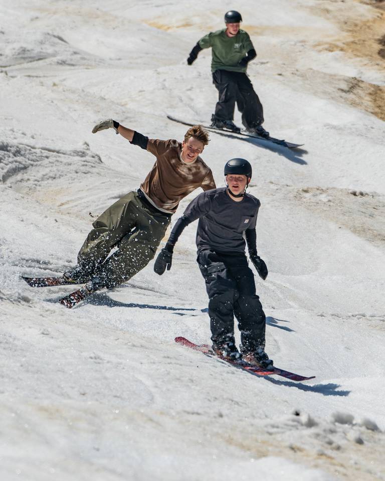 kids skiing victor glacier