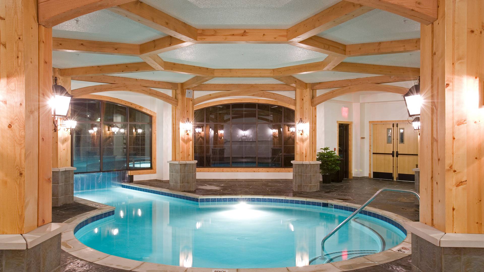 Indoor view of Mountain Grand Lodge pool
