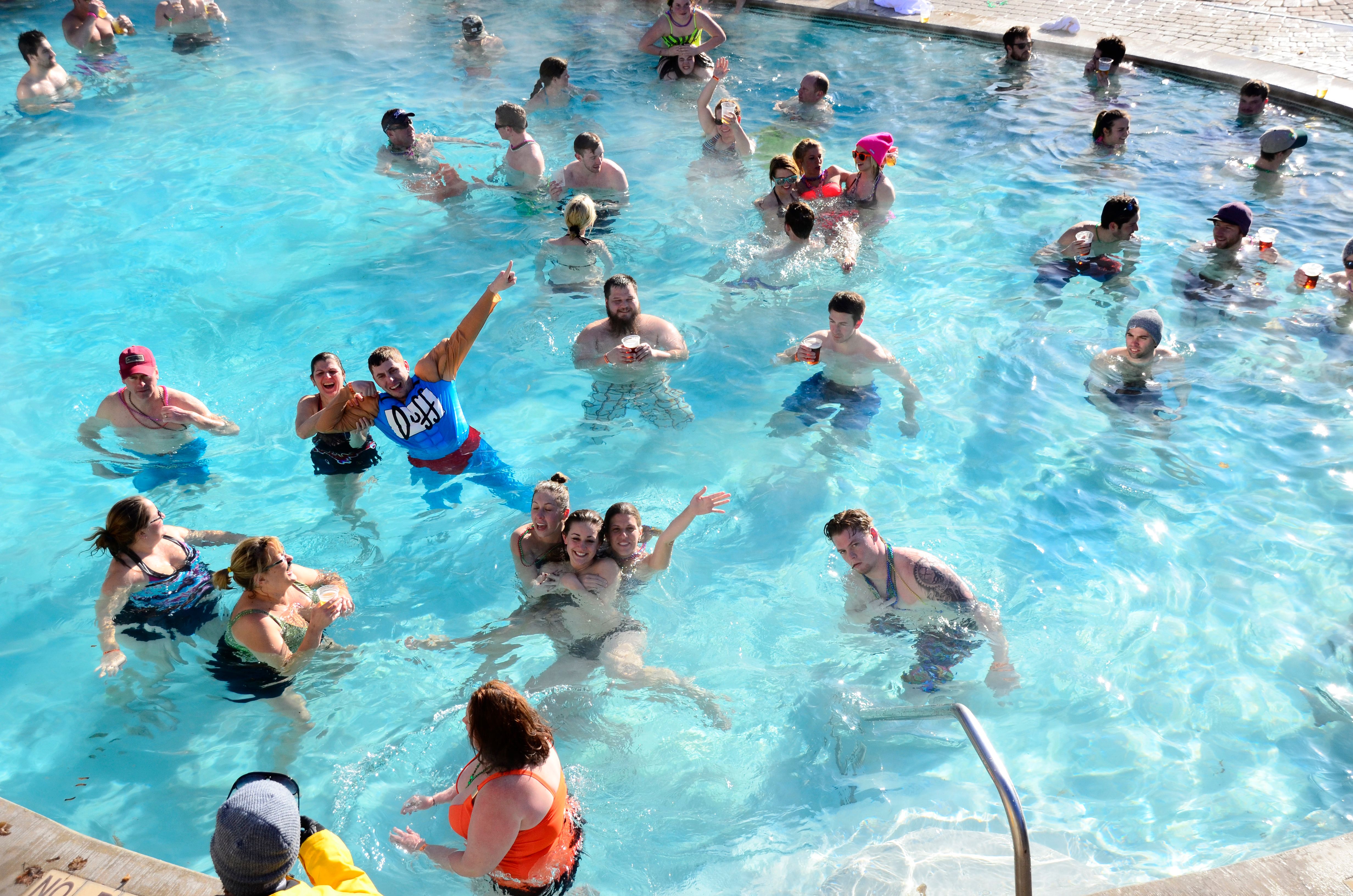 Pool party at the Clock Tower Lodge pool