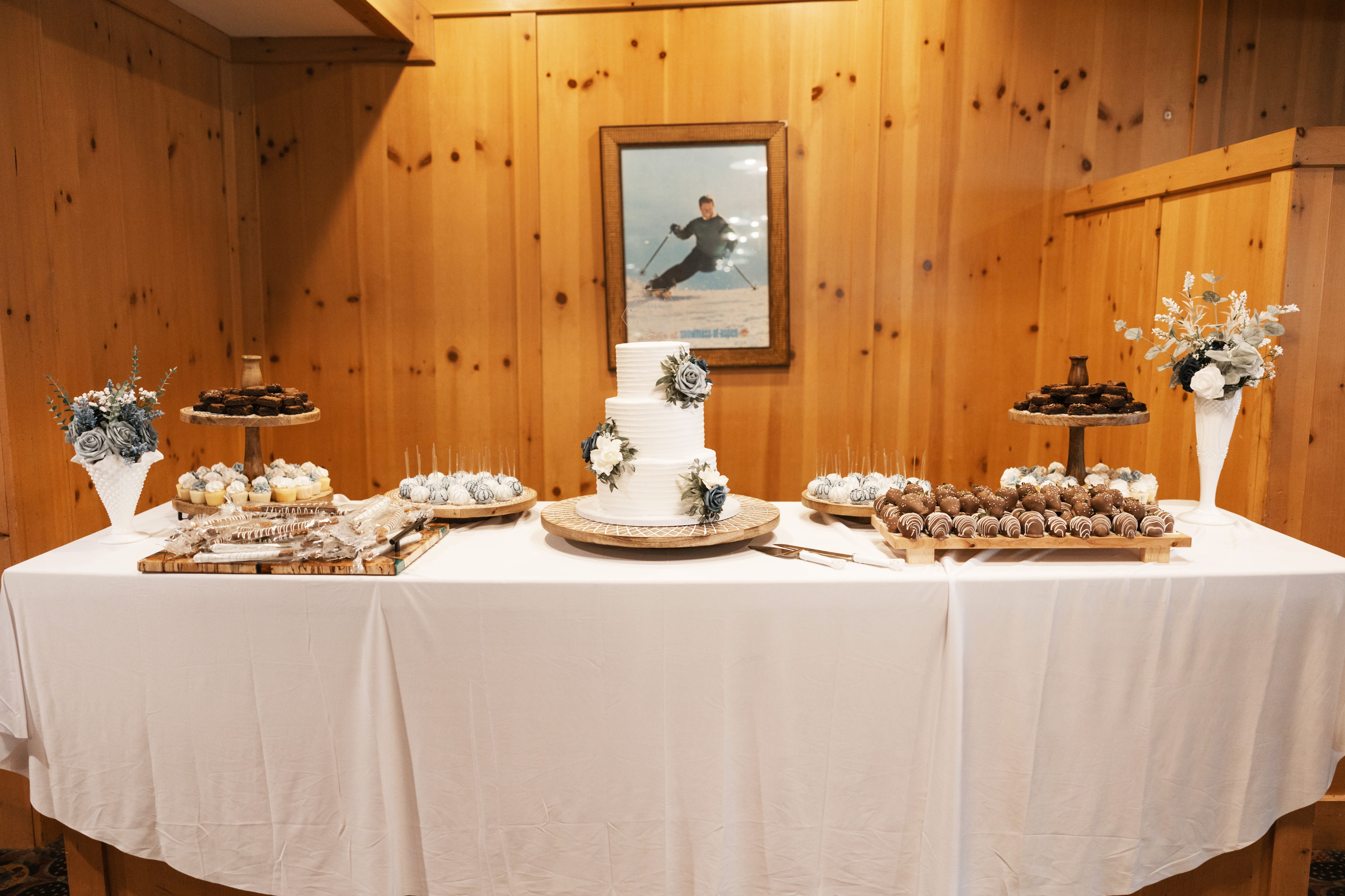 Wedding cake with deserts