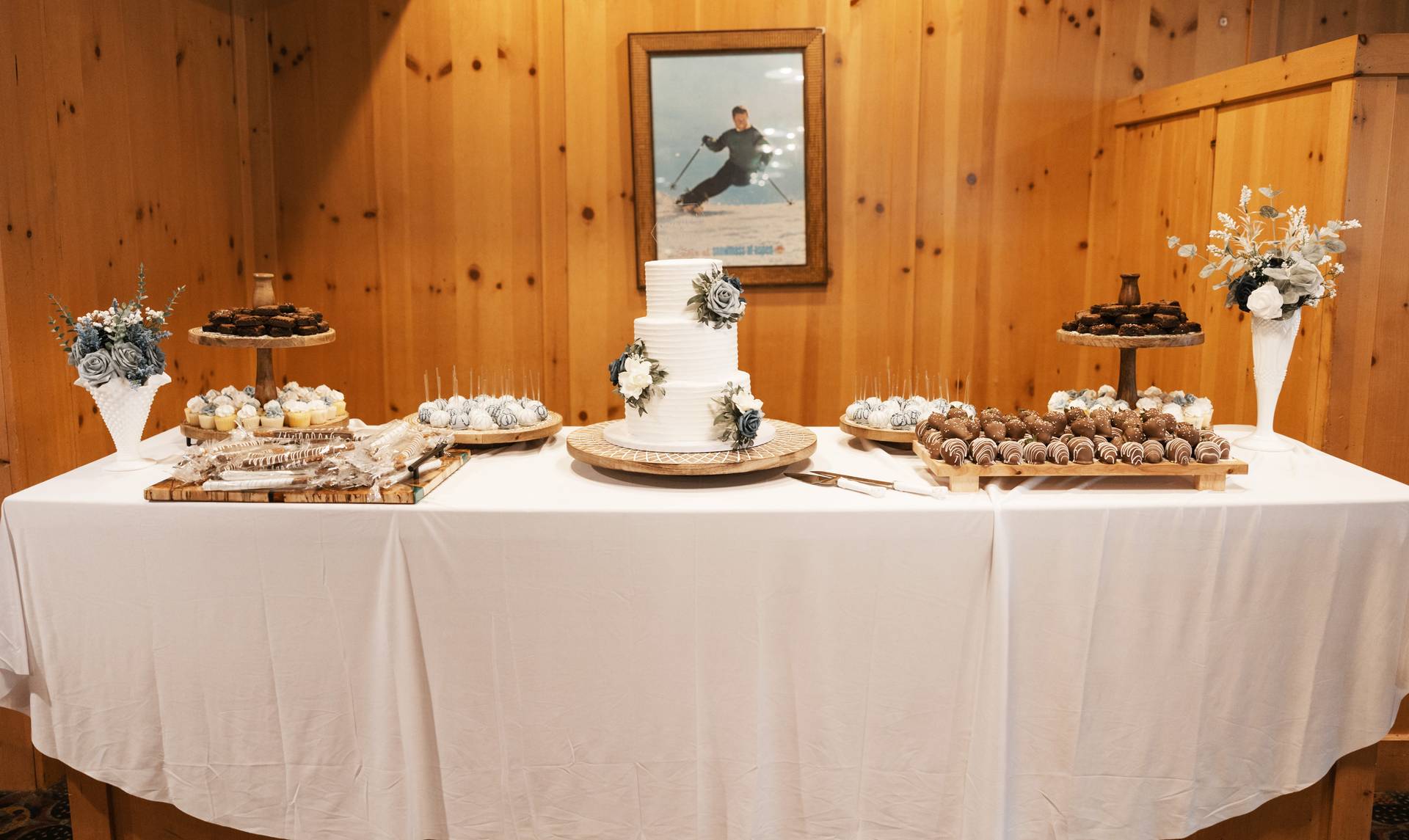 Wedding cake with deserts
