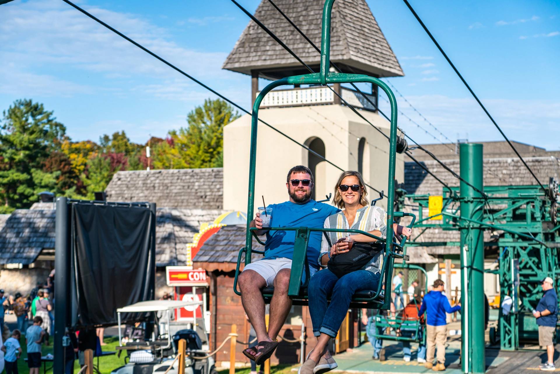 Couple on Hemlock chairlift