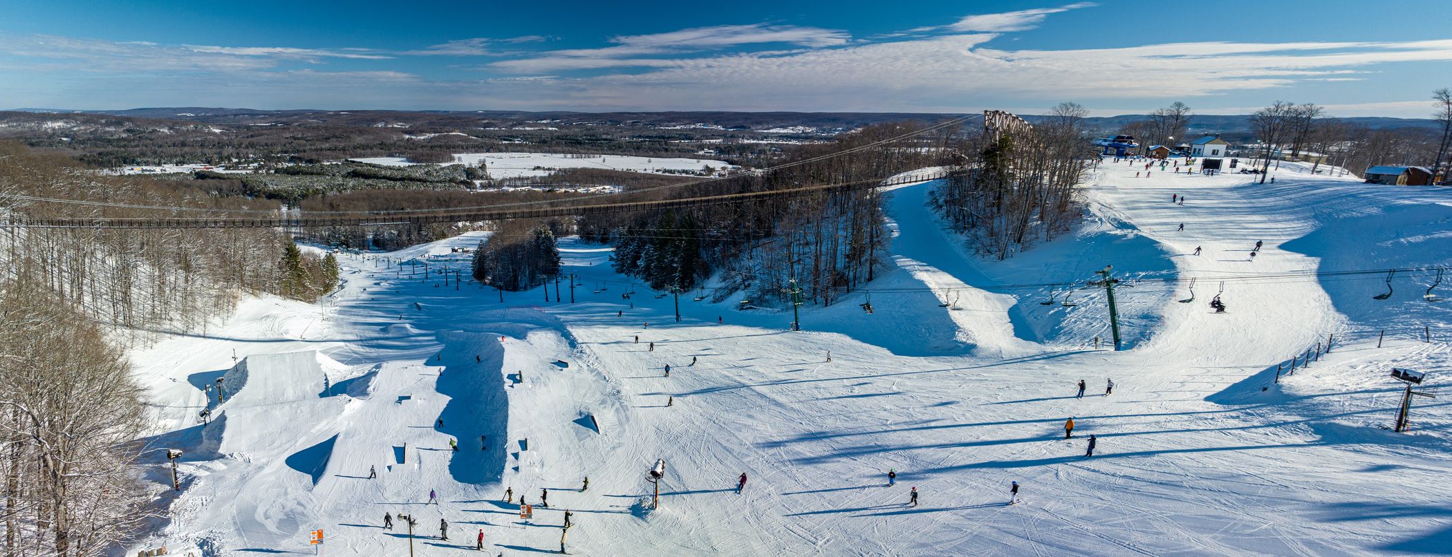 Arial shot of Ramshead terrian park.