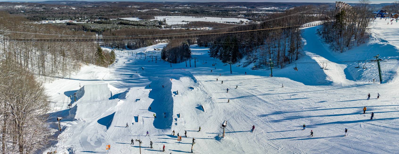 Arial shot of Ramshead terrian park.