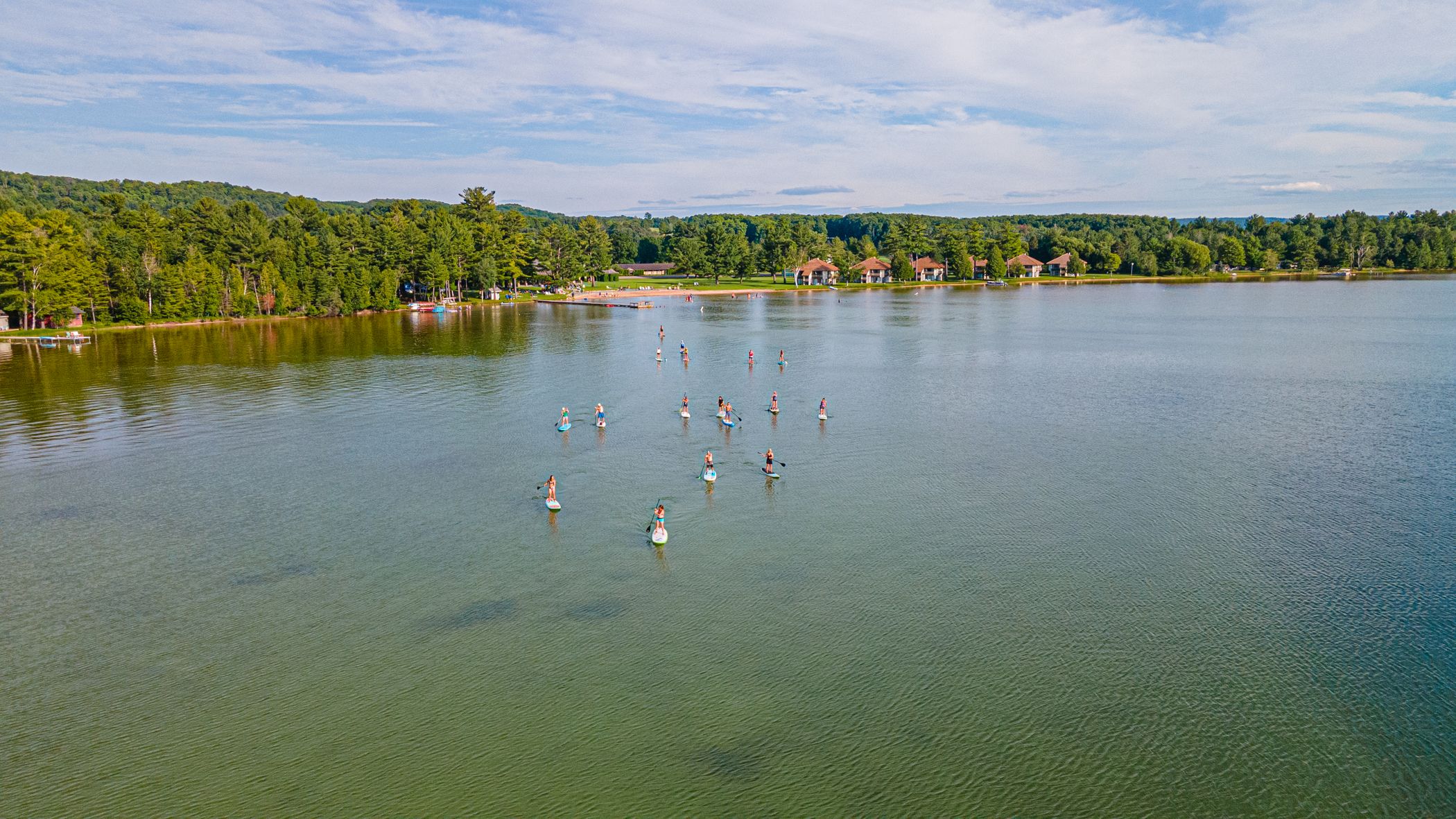 paddle boarding on deer lake