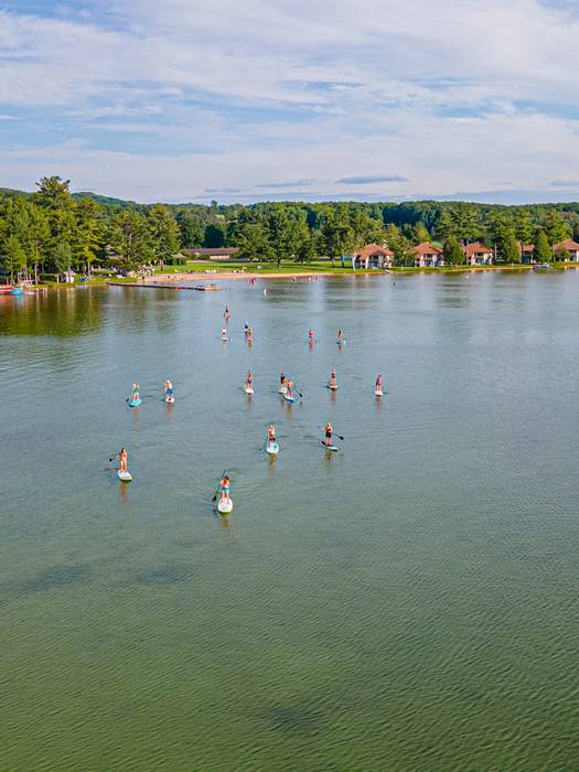 paddle boarding on deer lake