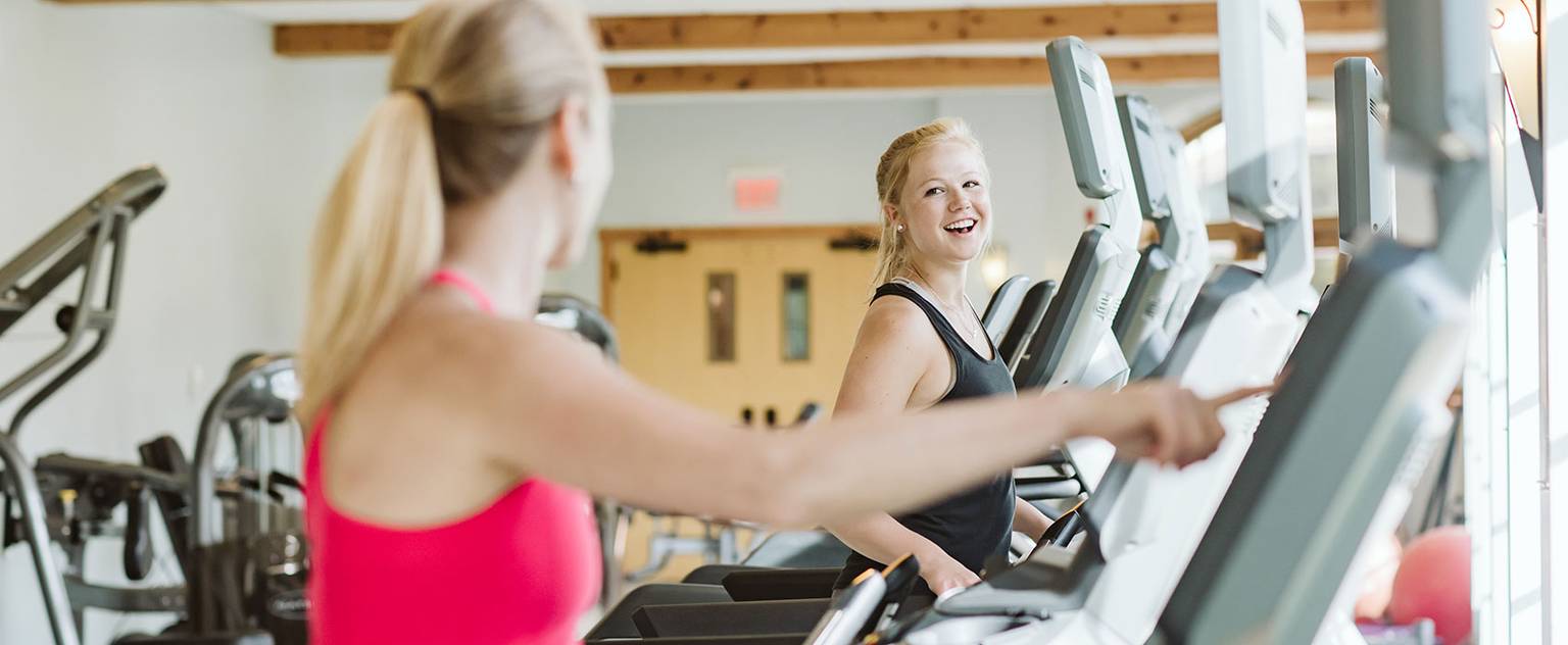 Girls on treadmill at the spa