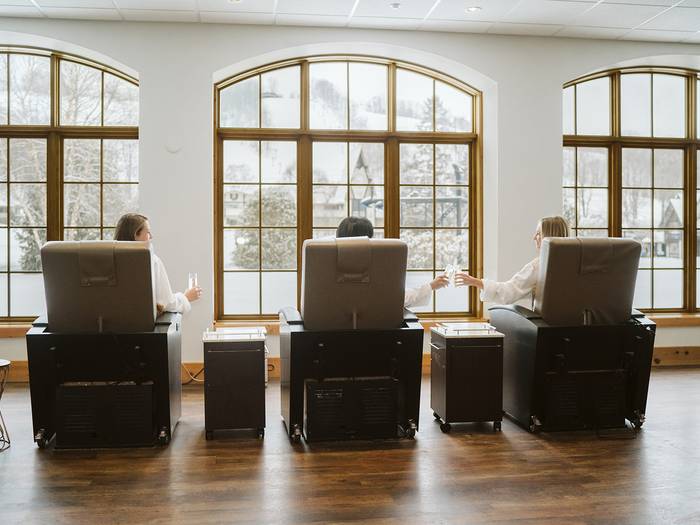 Views from pedicure chairs at The Spa
