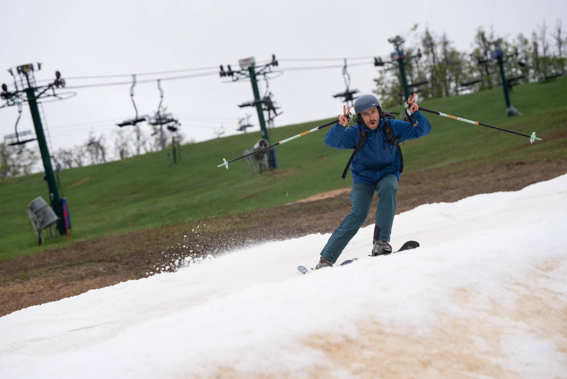 Skier on the Victor Glacier