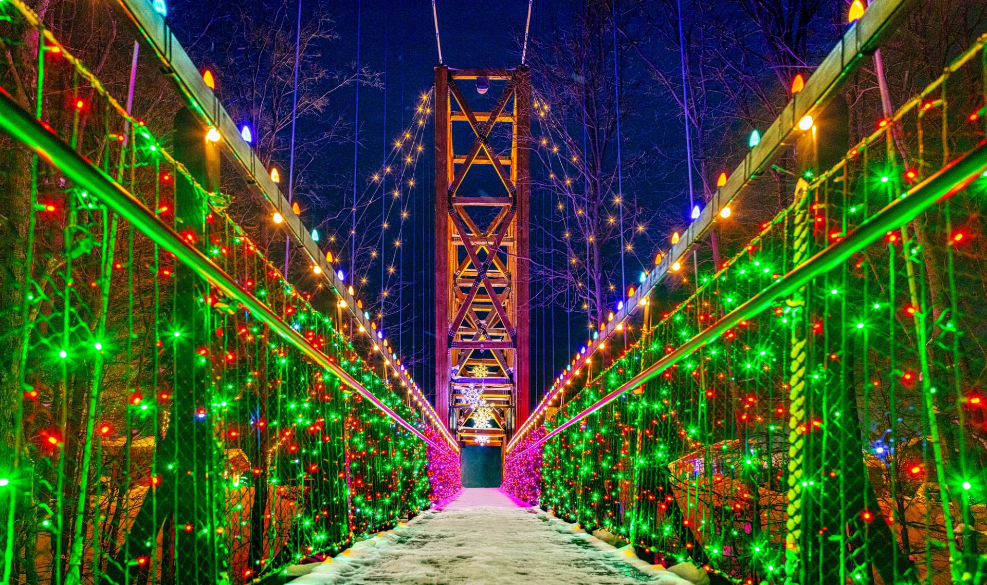 lights in the sky on SkyBridge Michigan