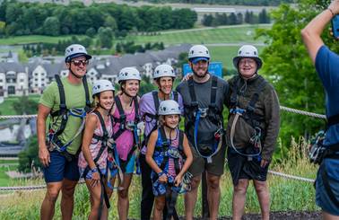 family on zipline tour