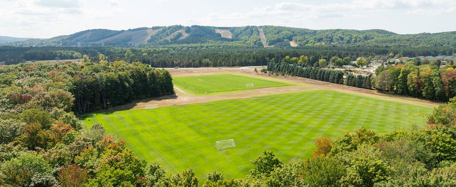 Arial view of the Boyne Mountain Sports complex.