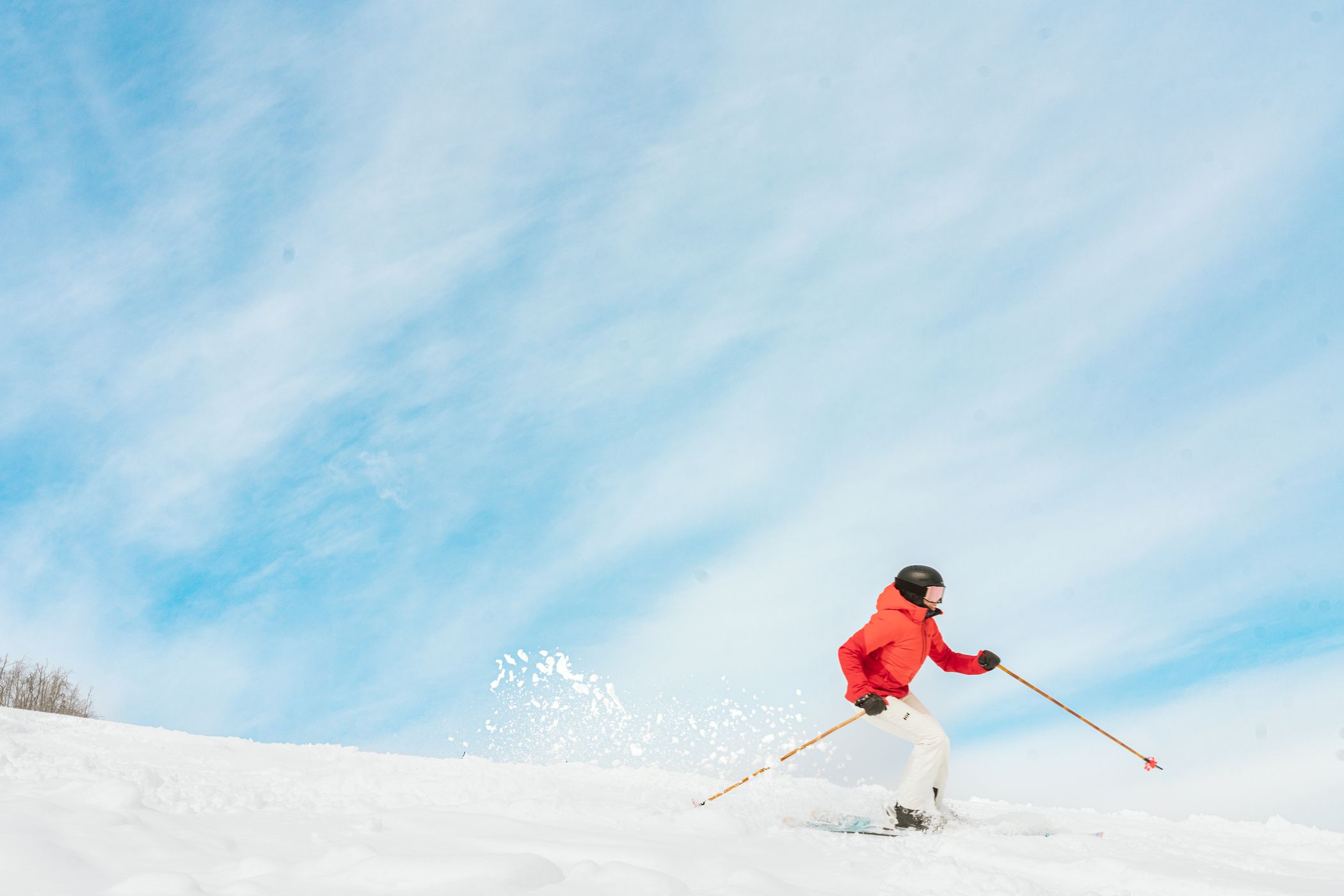 skier in fresh snow