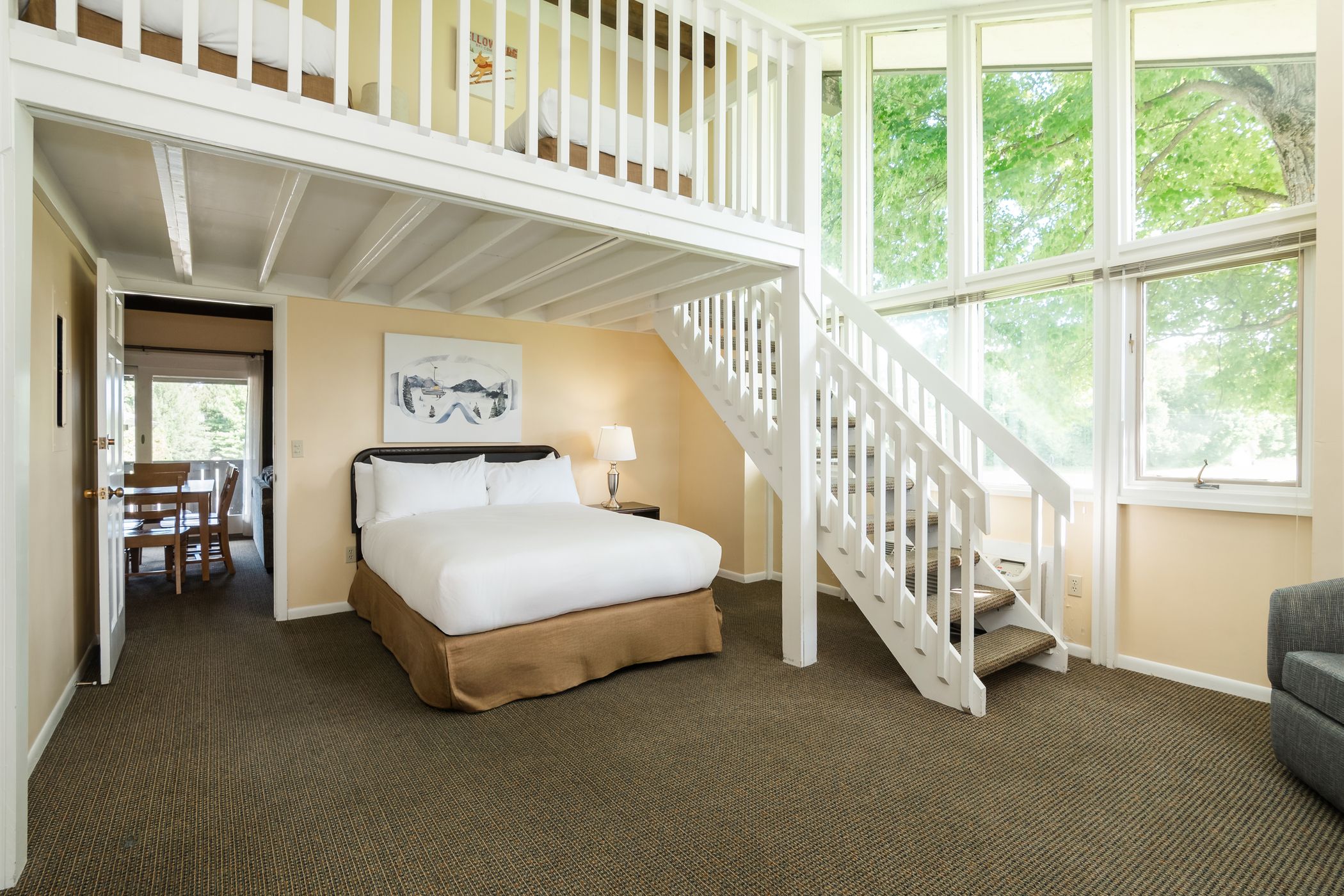 bedroom with loft in mountain villa