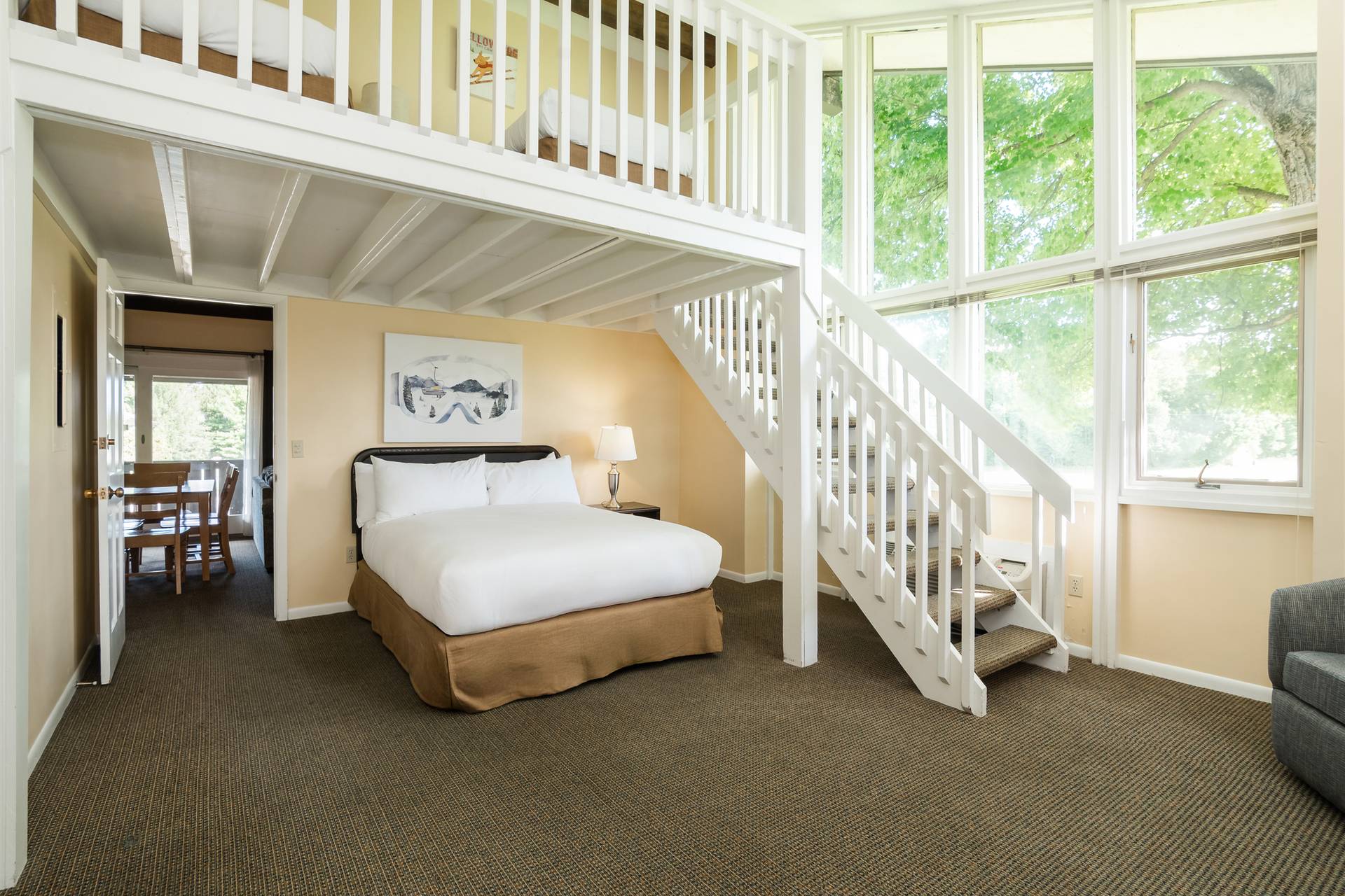 bedroom with loft in mountain villa
