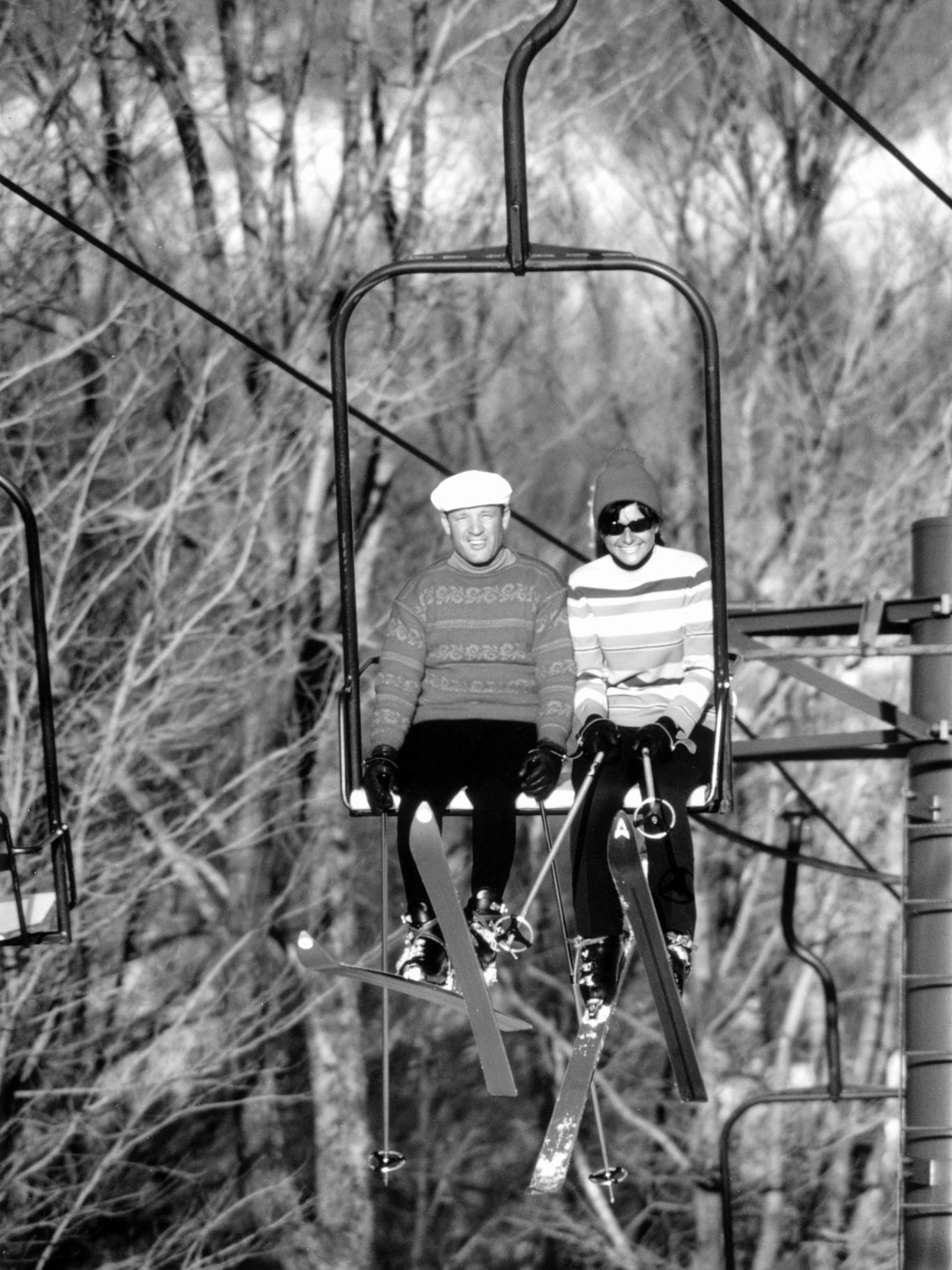 Archive photo of the Hemlock lift with guests riding up