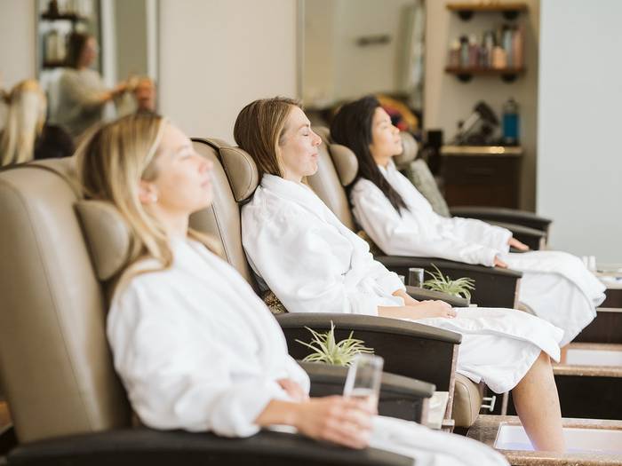Ladies relaxing after treatment at the Spa at Boyne Mountain.