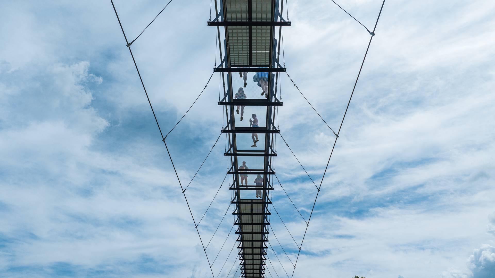 glass floor on skybridge michigan