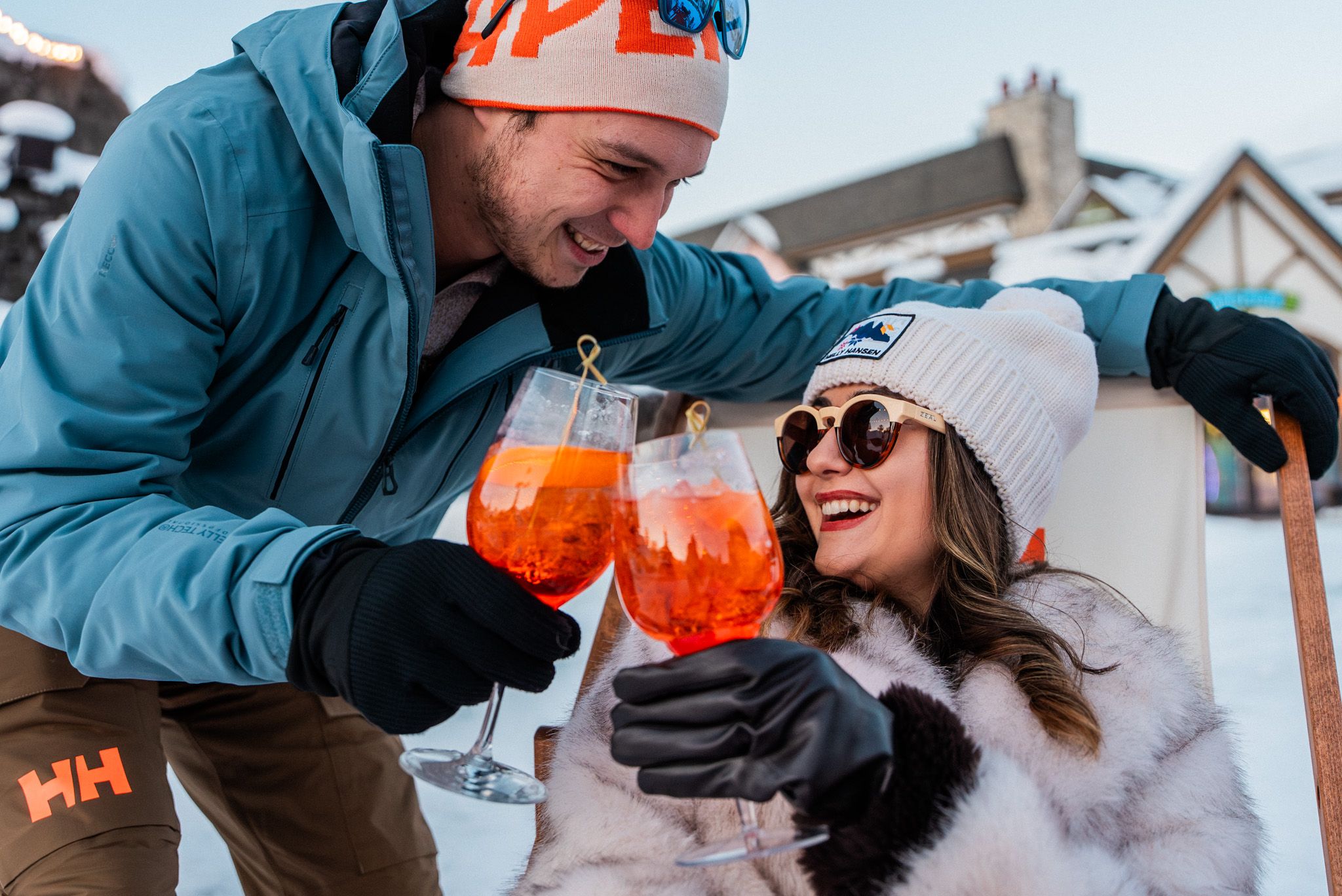 couple with aperol drinks