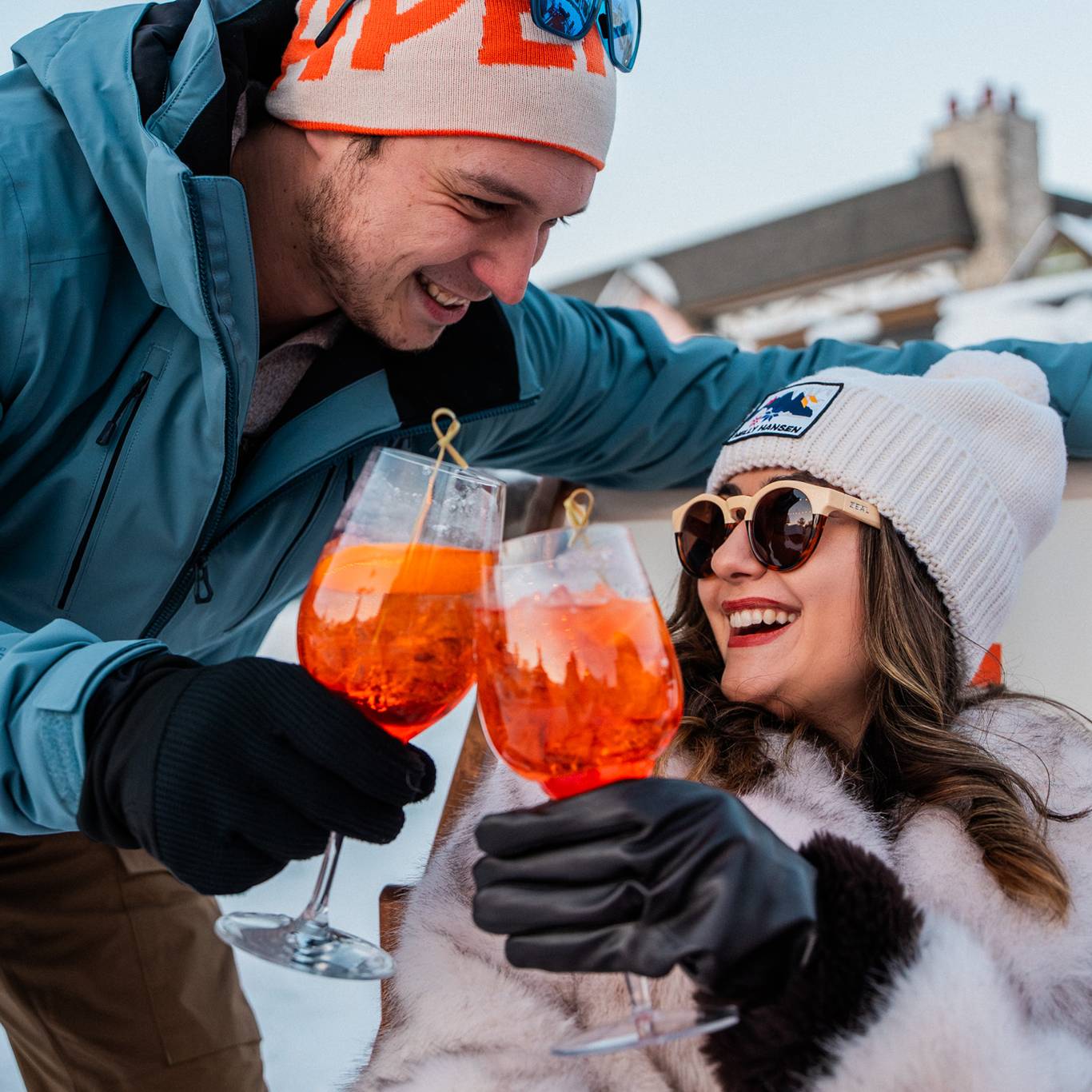 couple with aperol drinks