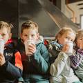 Children drinking Hot Chocolate in the Eagles Nest