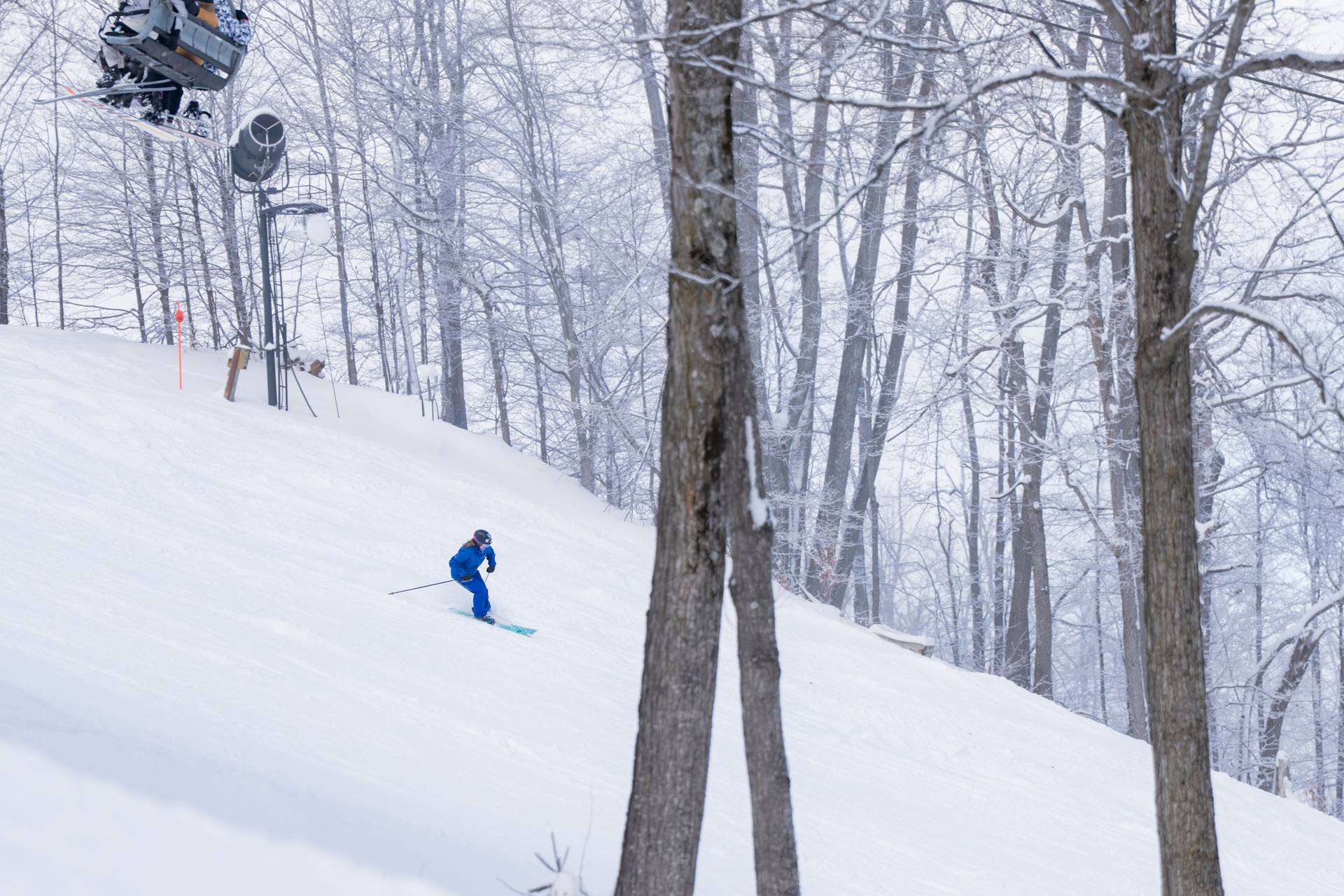 Skier riding on McLouth slope