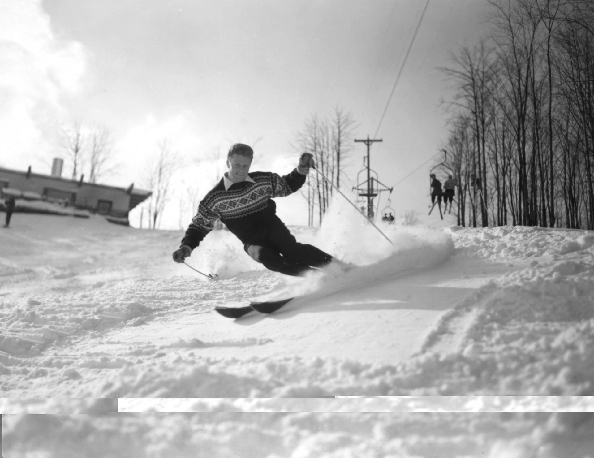 Stein Eriksen shredding the snow on Hemlock.