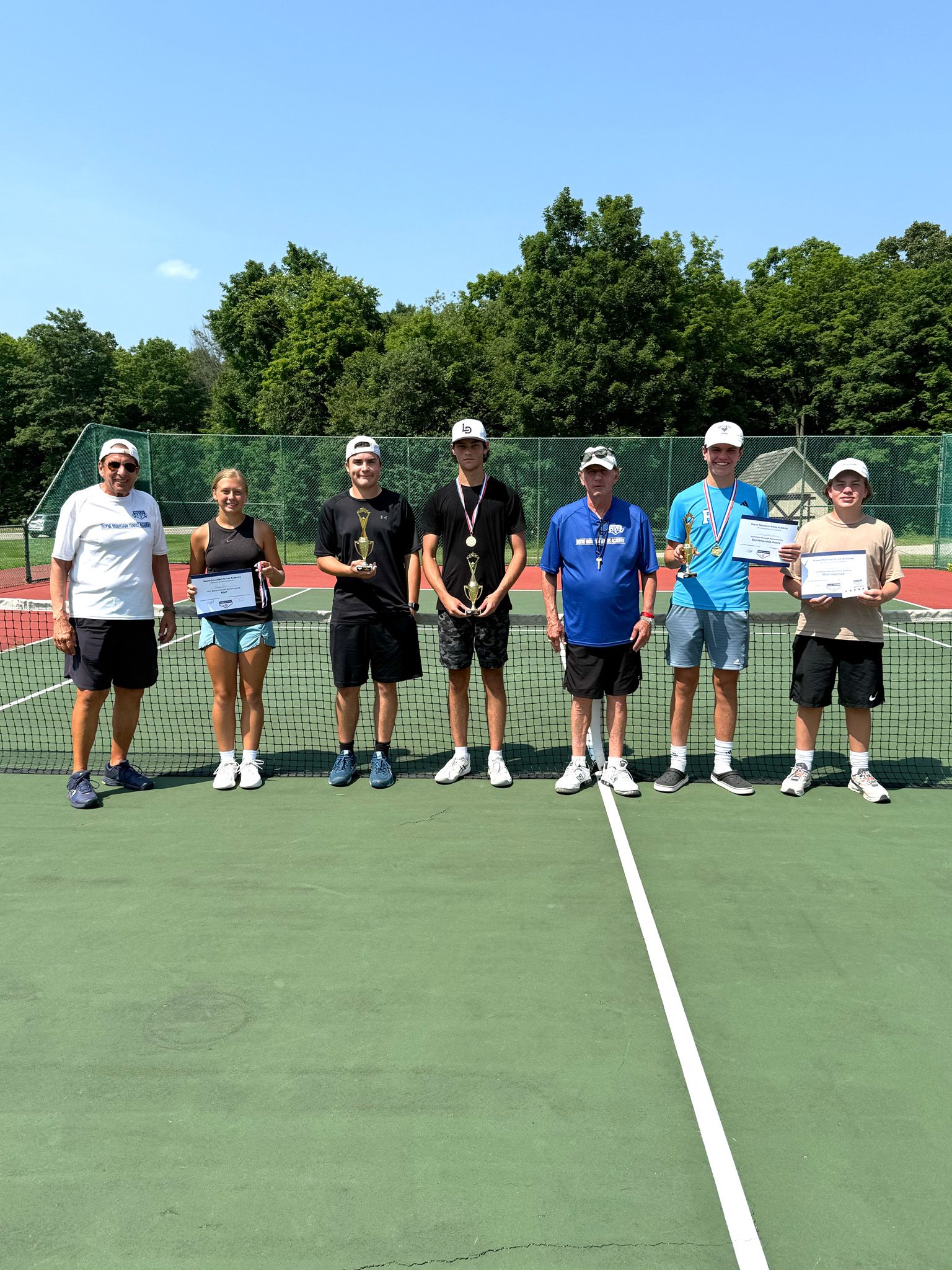 Tennis Academy group photo with awards