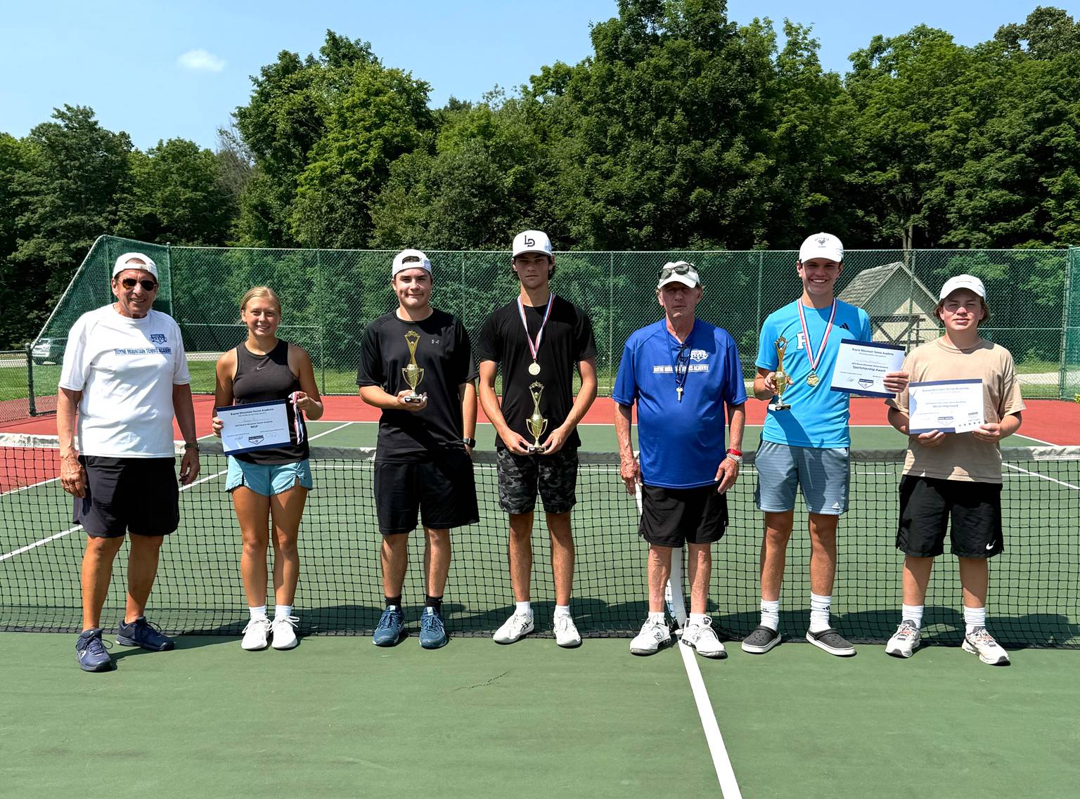 Tennis Academy group photo with awards