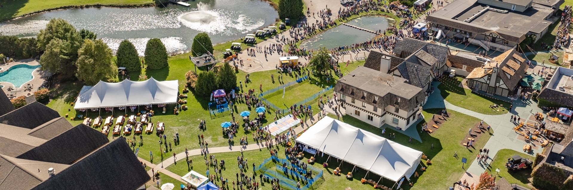 Aerial view of Skitoberfest event