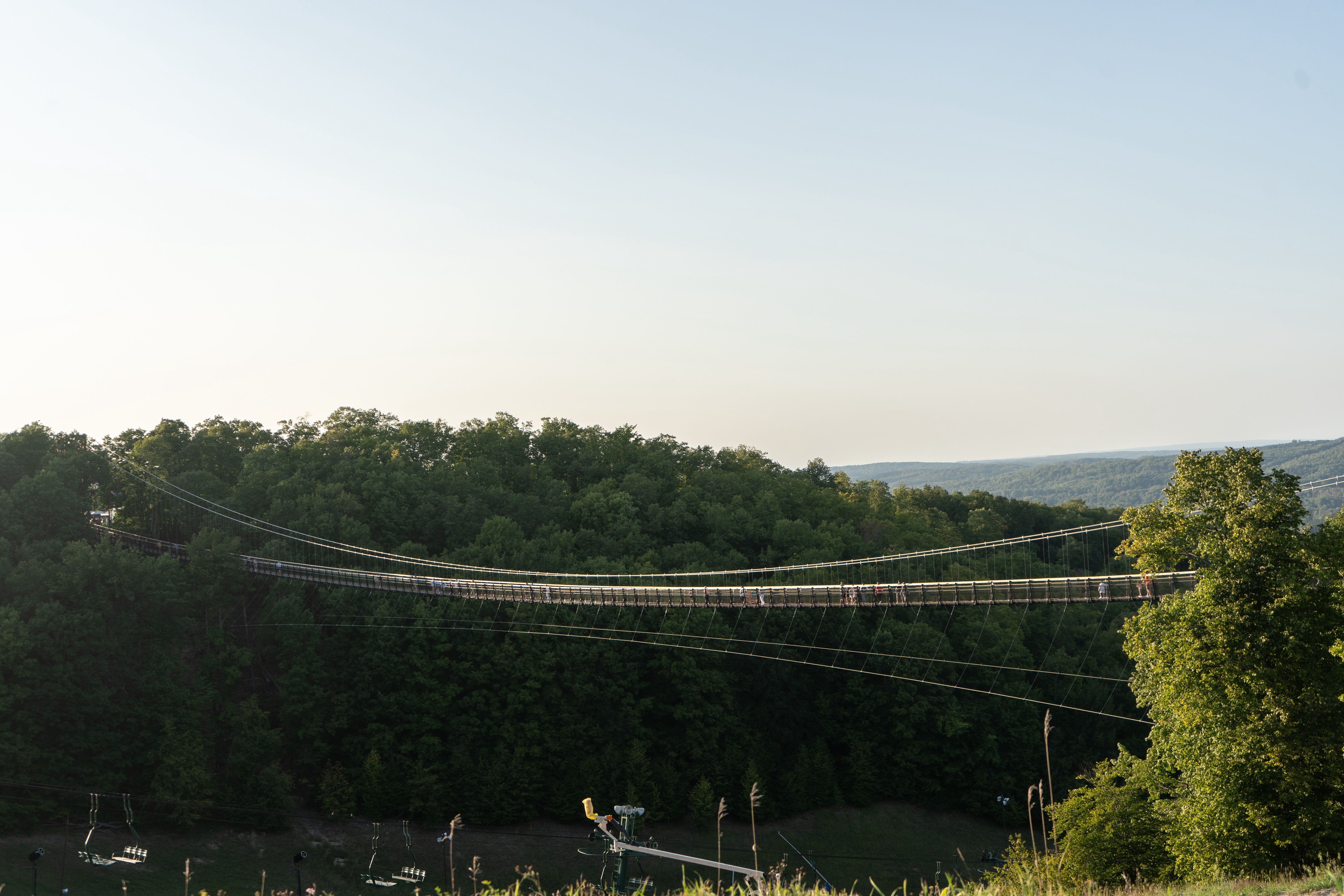 Golden hour view of SkyBridge Michigan