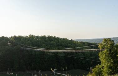 skybridge valley view at golden hour