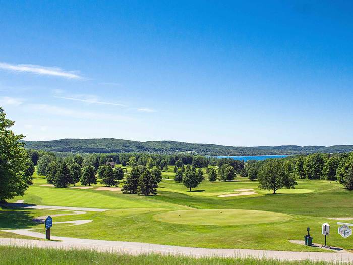 Holes 12 and 13 on The Alpine course at Boyne Mountain