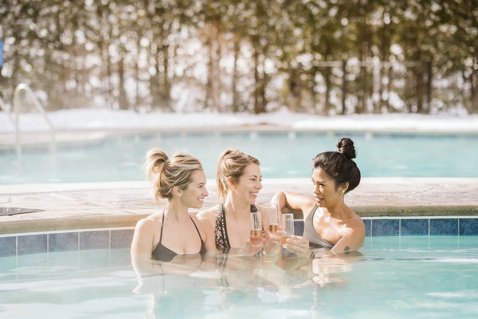 ladies in mountain grand lodge hot tub