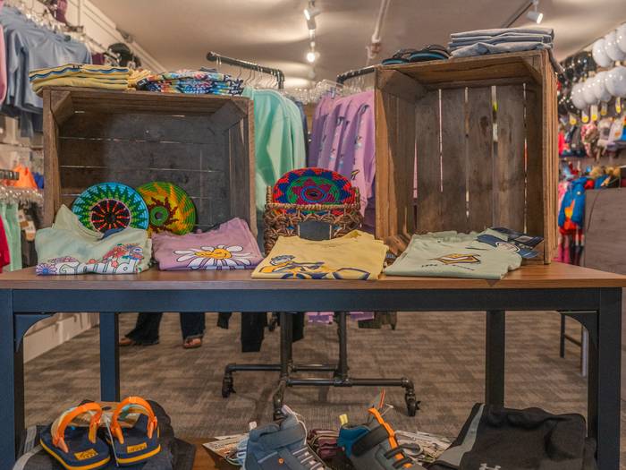 Mountain Kids Store entry summer display