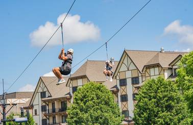 father and son on twin zip